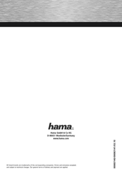 Hama 83141 Operating	 Instruction