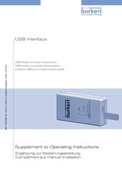 Burkert USB Interface Supplement To Operating Instructions