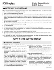 Dimplex RKHA Manual