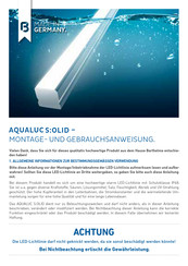 Barthelme AQUALUC S:OLID Instructions For Installation And Operation Manual