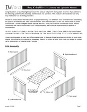 DaVinci Roxy Crib M5941 Assembly And Operation Manual