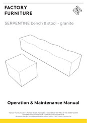 Factory Furniture SERPENTINE Operation & Maintenance Manual