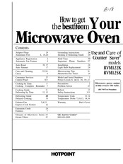Hotpoint Counter Saver RVM12 Series Use And Care Manual