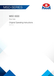 MAHA MSD Series Original Operating Instructions