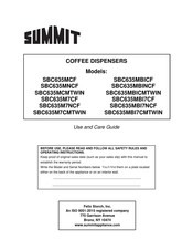 Summit SBC635MBINCF Use And Care Manual
