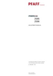 Pfaff Industrial PowerLine 2596 Adjustment Manual