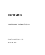 Matrox Solios Series Installation And Hardware Reference