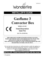 Wonderfire Gasflame 3 639 GFC Installer's Manual