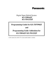 Panasonic KX-TD7590JT Programming Manual