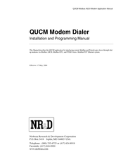 Niobrara QUCM-SE Installation And Programming Manual