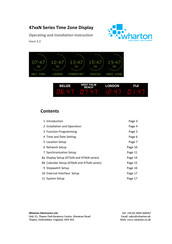 WHARTON 47 N Series Operating And Installation Instruction