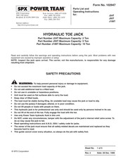 SPX Power Team J24T Parts List And Operating Instructions