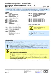 Mayr EAS-smartic 484.XX5 Series Installation And Operational Instructions