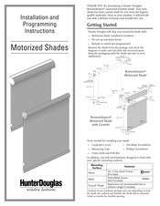 Hunter Douglas Remembrance Motorized Shade Installation And Programming Instructions