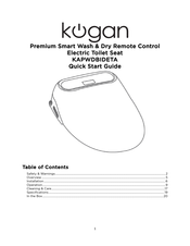 Kogan KAPWDBIDETA Quick Start Manual