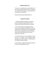 Leader W500 User Manual