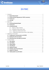 GeoVision GV-FWC Installation Manual