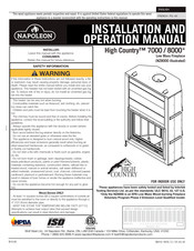 Napoleon High Country 8000 Installation And Operation Manual