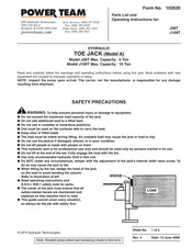 SPX Power Team J58T Operating Instructions Manual