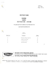 McCURDY DA504 Instructions Manual