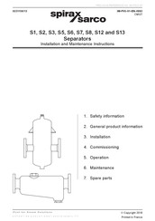 Spirax Sarco S5 Installation And Maintenance Instructions Manual