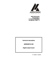 Addi-Data ADDINUM PA 200 Technical Description