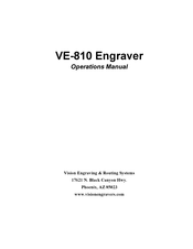 Vision Engraving & Routing Systems VE-810 Operation Manual