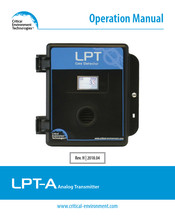 Critical Environment Technologies LPT-A Series Operation Manual