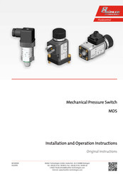 Bühler technologies MDS Series Installation And Operation Instructions Manual