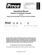 Pitco Solstice I12 60126801 Operation Manual