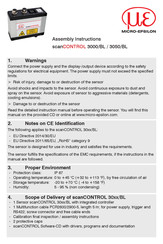 MICRO-EPSILON scanCONTROL 3050/BL Assembly Instructions Manual