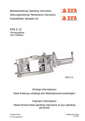 EFA Z 13 Operating Instructions, Maintenance Instructions, Spare Part List