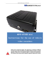 DIGITALas MDVR-4F3AHD mini Instructions For The Use