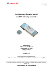 Quasonix nanoTX Installation And Operation Manual
