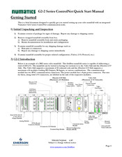 Emerson Numatics G2-2 ControlNet Series Quick Start Manual