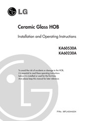 LG KA60230A Installation And Operating Instructions Manual