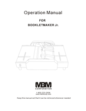 MBM BOOKLETMAKER Jr. Operation Manual
