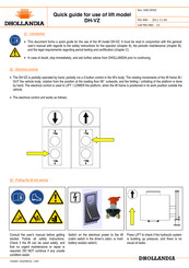Dhollandia DH-VZ Quick Manual For Use
