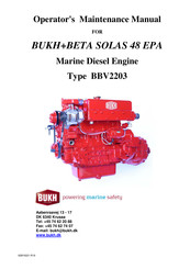 Bukh BETA SOLAS 48 EPA BBV2203 Operator's  Maintenance Manual