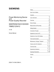 Siemens SENTRON PAC5100 Device Manual