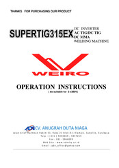 ADN WEIRO SUPERTIG315EX Operation Instructions Manual