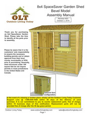 Outdoor living today 8x4 SpaceSaver Bevel Assembly Manual