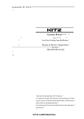 Kitz 300TAZM Series Operation Manual