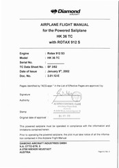 Diamond Aircraft HK 36 TC with ROTAX 912 S Airplane Flight Manual