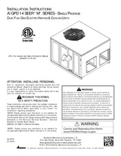 Intertek A/GPD1424 Series Installation Instructions Manual