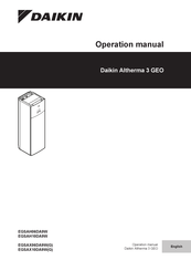 Daikin Altherma 3 GEOEGSAX10DA9WG Operation Manual