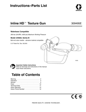 Graco Inline HD B Series Instructions-Parts List Manual
