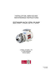 C/Telers ESTAMPINOX EFN Installation, Service And Maintenance Instructions