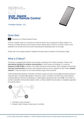 Z-Wave DUW 064459 Quick Start Manual