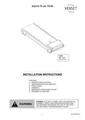 Venset TS700 Installation Instructions Manual